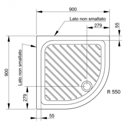 Ντουζιέρα Ημικυκλική Λευκή Πορσελάνης Gemma 2 Dolomite D110701 90x90x7,2 Ντουζιέρα Ημικυκλική Λευκή Πορσελάνης Gemma 2 Dolomite D110701 90x90x7,2